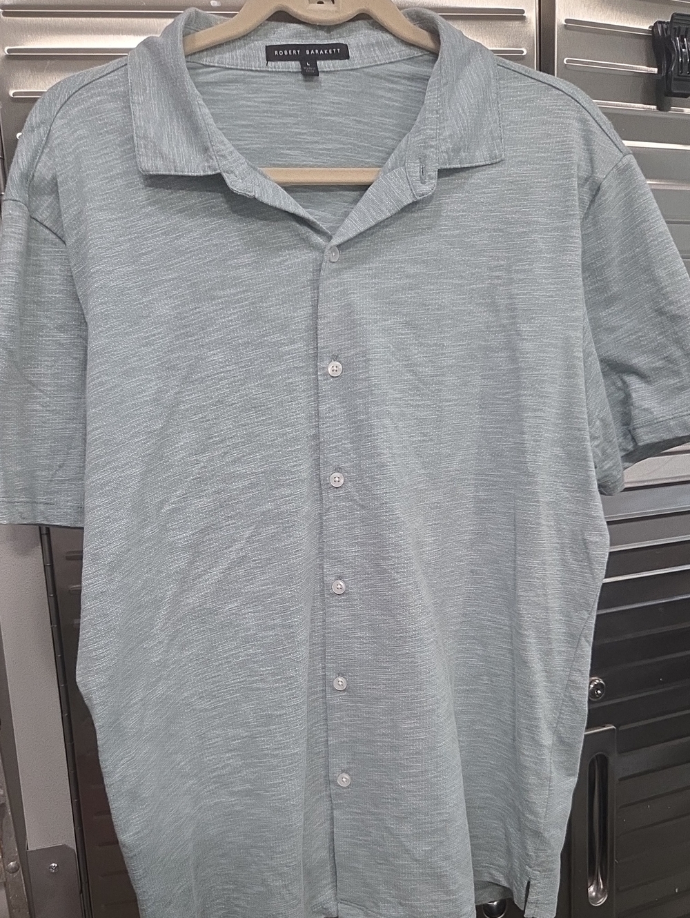 Robert Barakett Men’s Light Sage Short-Sleeve Button-Down Shirt